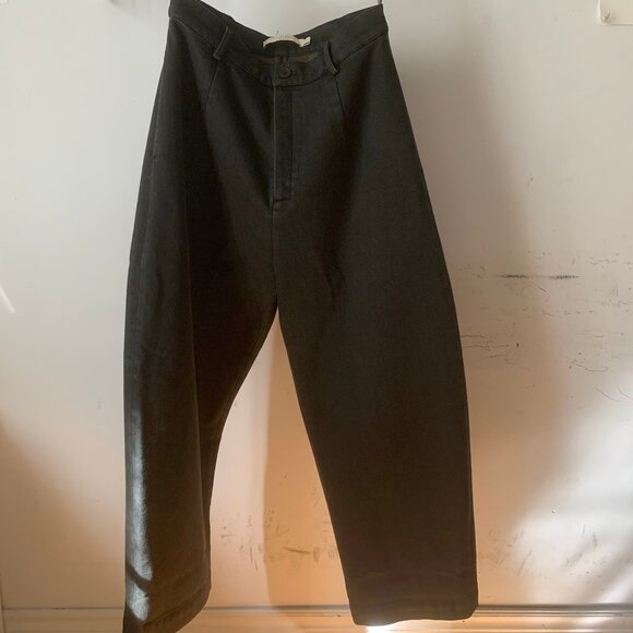 7115 by Szeki Sand-washed Tailored Curve Legged Trouser - Washed Black - Picture 4 of 9